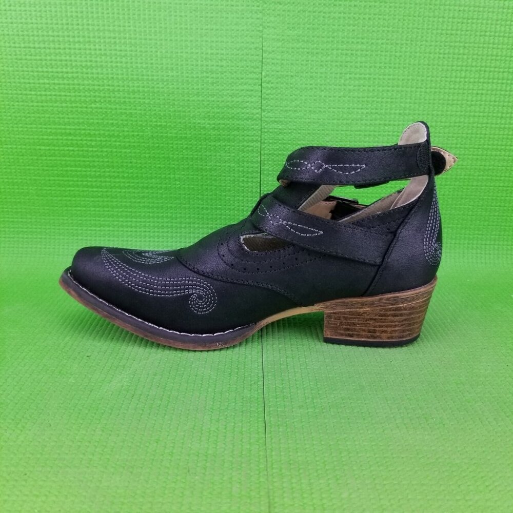 ✅Roper Willa Womens 6 BLACK Faux Leather Cowgirl Bootie Low Ankle Fashion Boots - Picture 11 of 11